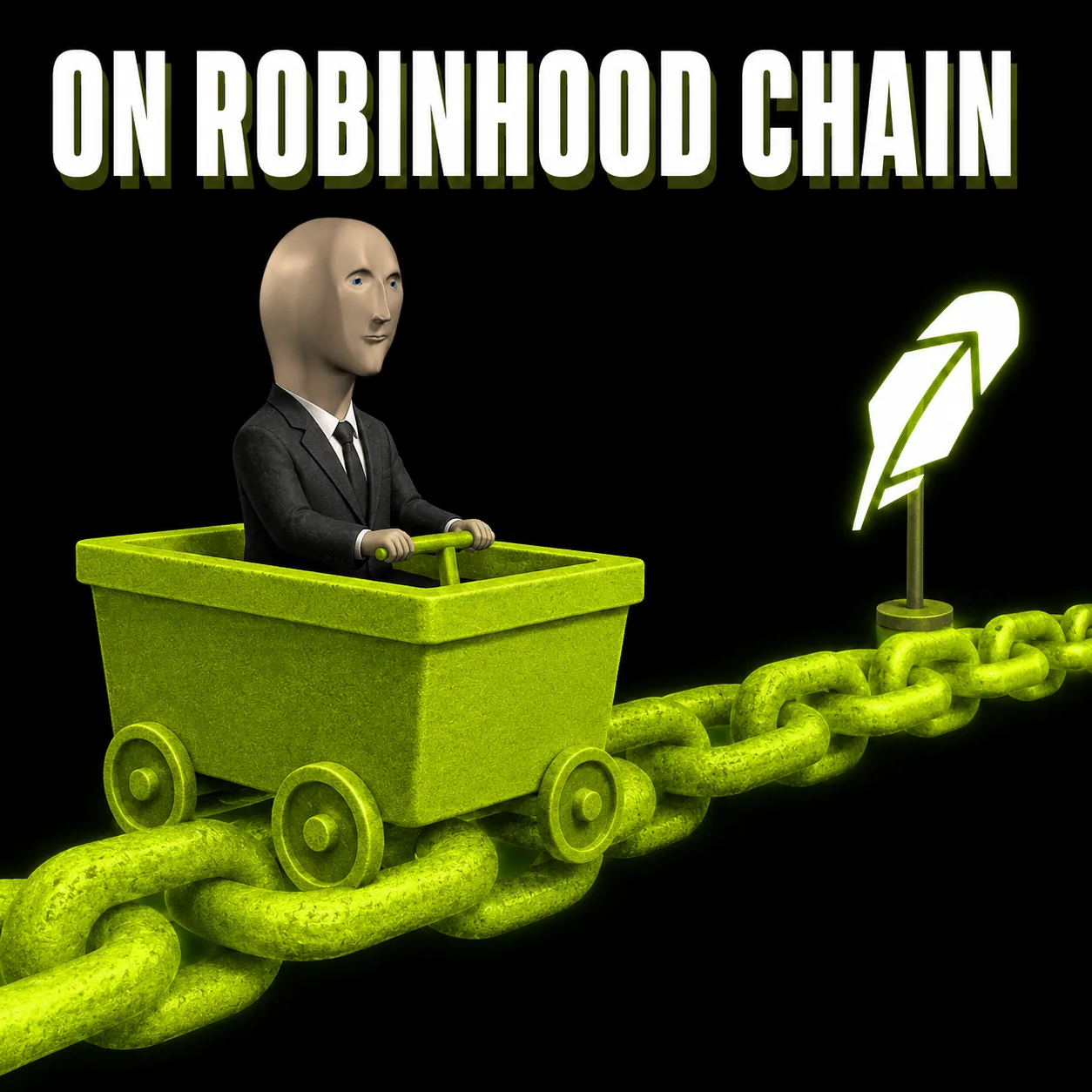 Meme Man meme: ON ROBINHOOD CHAIN