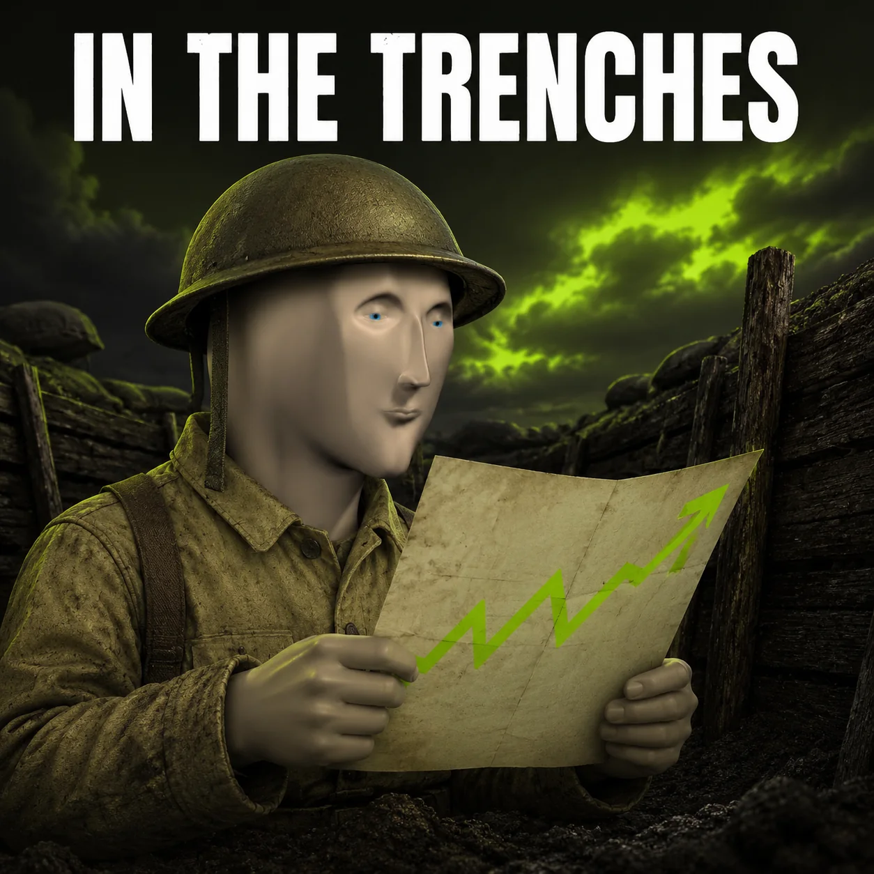 Meme Man meme: IN THE TRENCHES